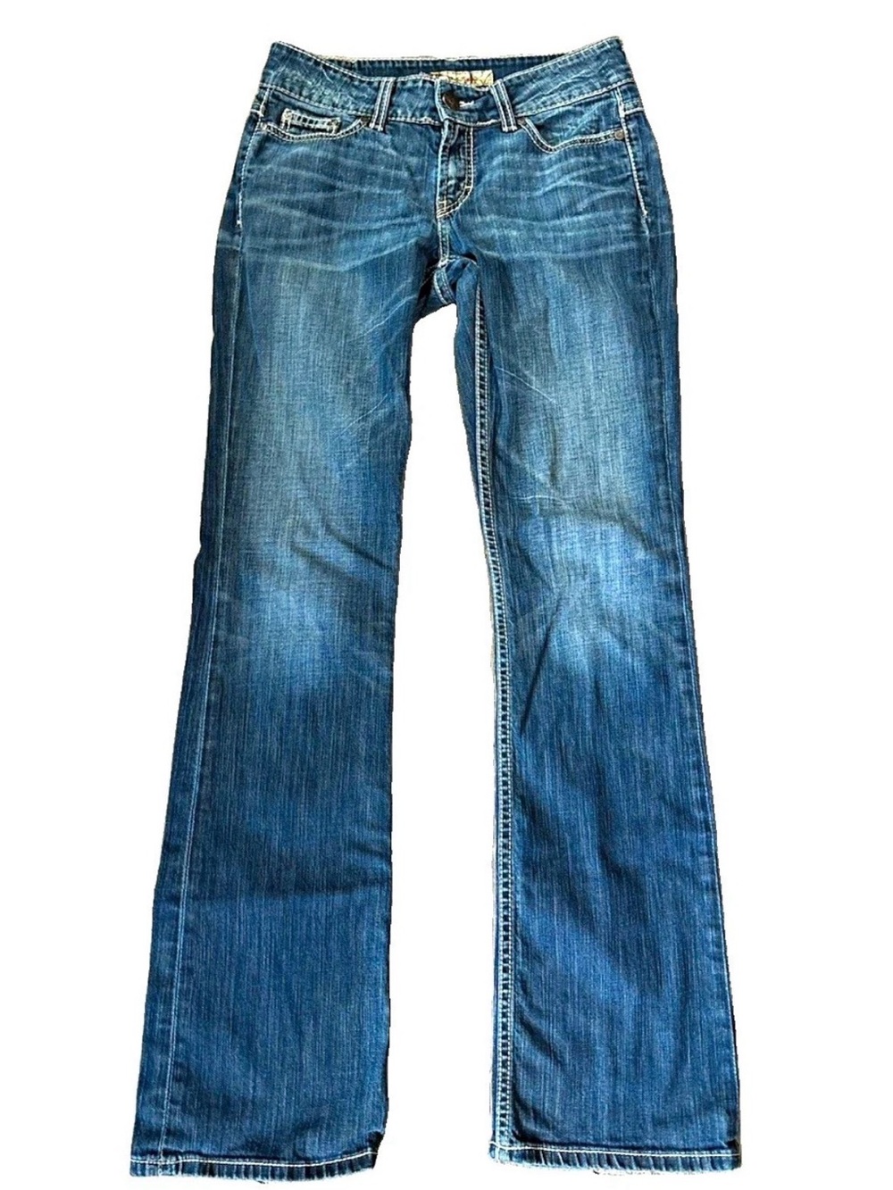 BKE Culture Womens Stretch Bootcut Jeans Size 27 x 33.5 Medium Wash Embroidered